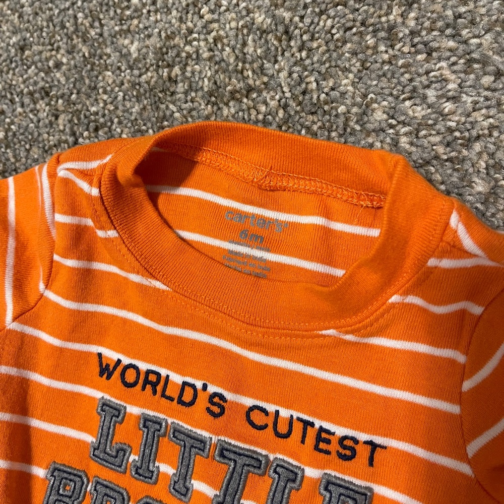 Carter’s “Worlds Cutest Little Brother” shirt.